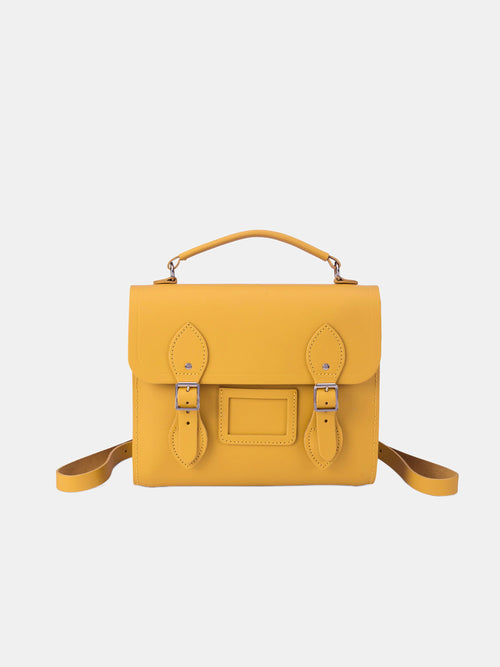 The Barrel Backpack in Leather - Mustard Matte