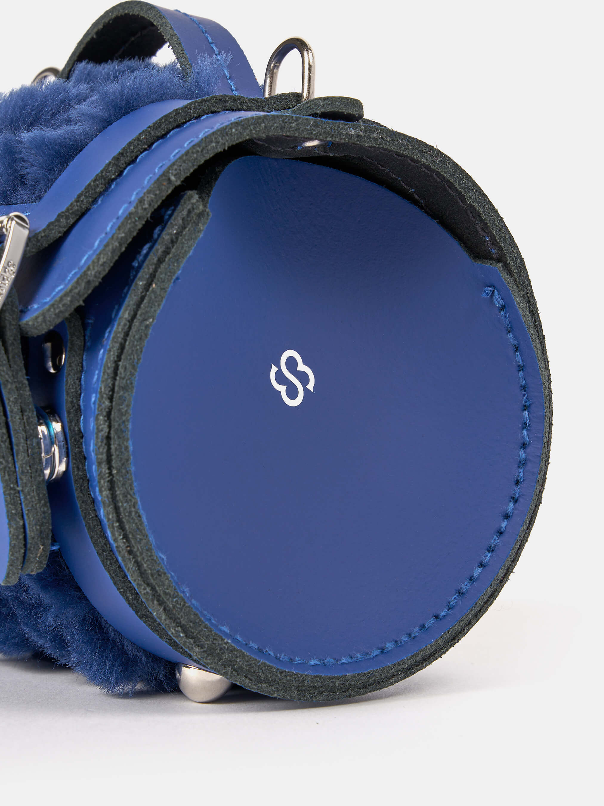 The Micro Bowls Bag - Electric Blue Merino Wool with Sultry Blue