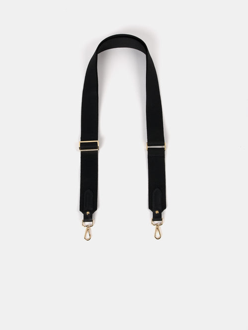 The Webbing Shoulder Strap - Black & Pale Gold