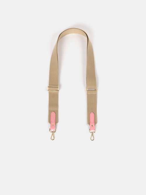 The Webbing Shoulder Strap - Sand & Pink Icing